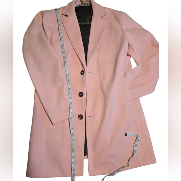 Men's Wool Blend Pea Coat Notched Collar Single Breasted Overcoat - Picture 4 of 6